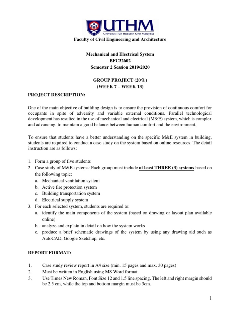 Project Instruction M&E Sem 2 20192020 | PDF | System | Communication