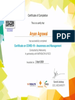 COVID 19 Certificate On Awareness and Management-Certificate 34493