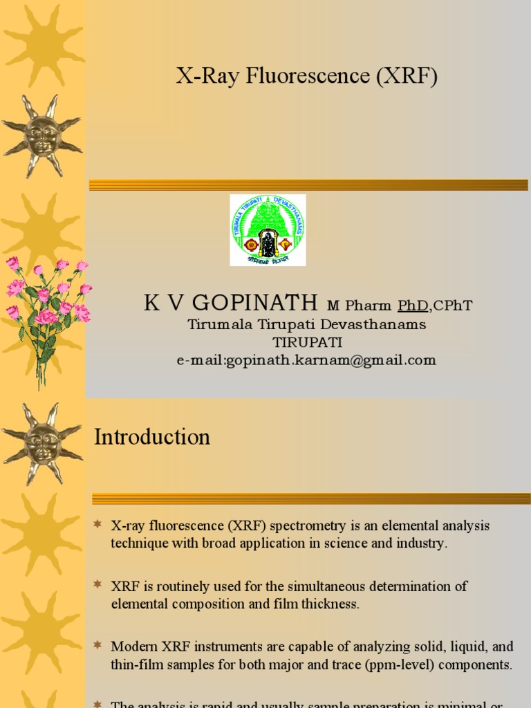 X-Ray Fluorescence (XRF) Analysis Guide | PDF | X Ray | Emission Spectrum