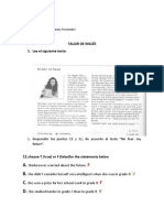 Area: Docente: GRADO:11B Taller de Inglés 1. Lee El Siguiente Texto