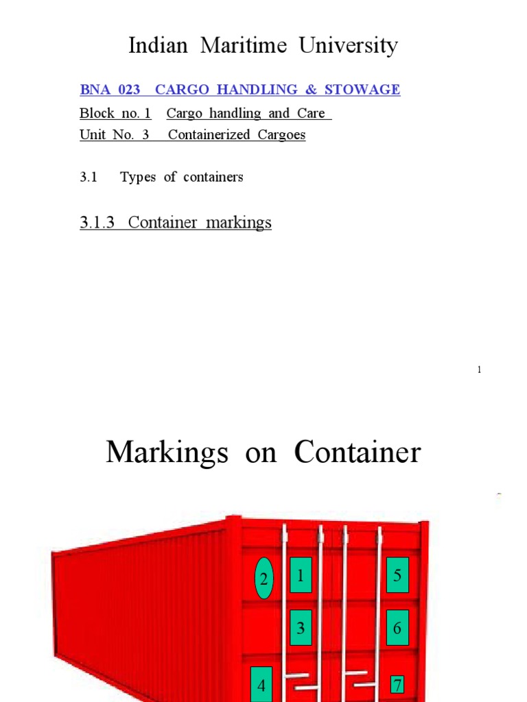 3 Container Markings PDF Cargo Containerization