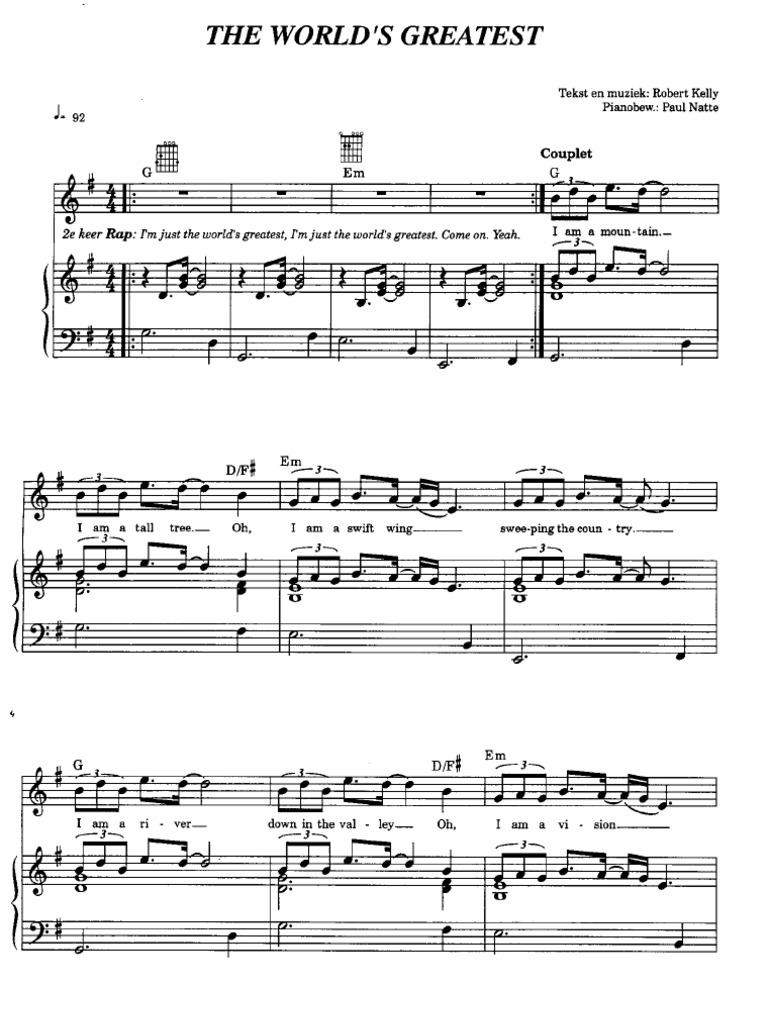 R Kelly The Worlds Greatest Piano Sheet Music | PDF