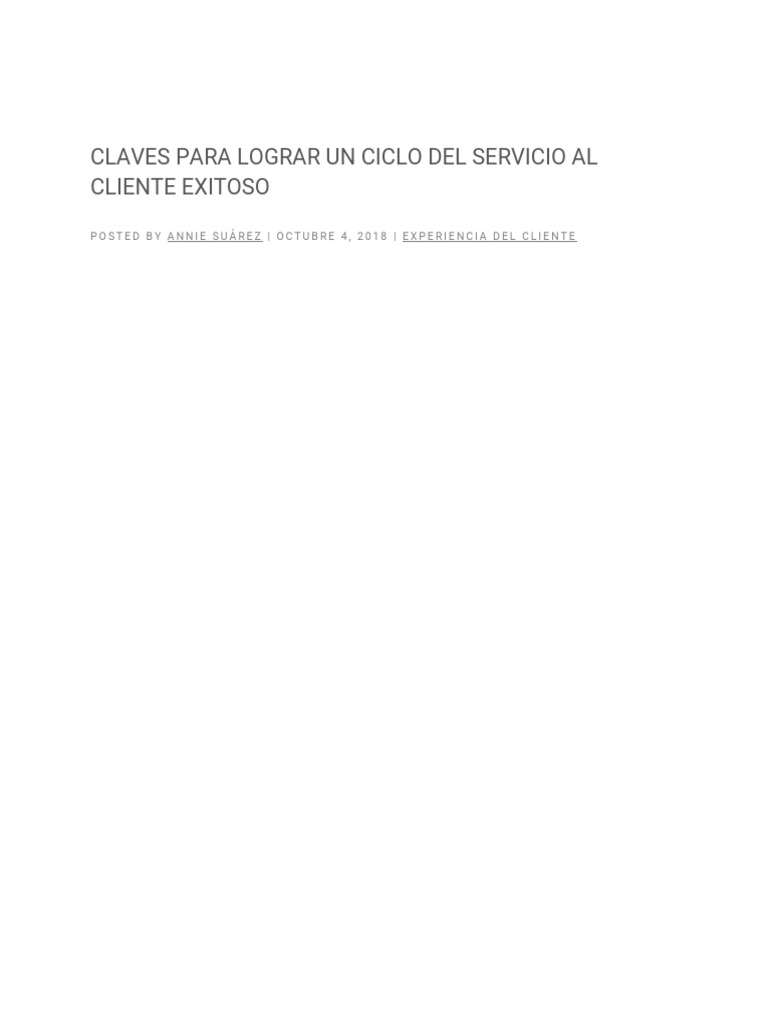 Claves para un Servicio al Cliente Exitoso | PDF | La satisfacción del ...