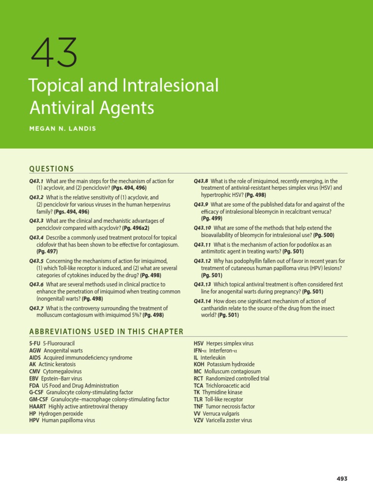 Topical and Intralesional Antiviral Agents: A Comprehensive Review of Mechanisms of Action 