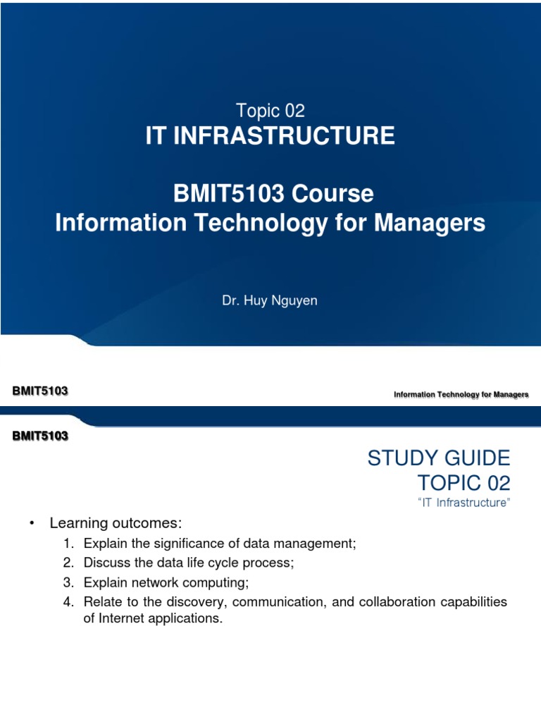 Topic 02 - IT Infrastructure | PDF | Data Warehouse | Computer Network