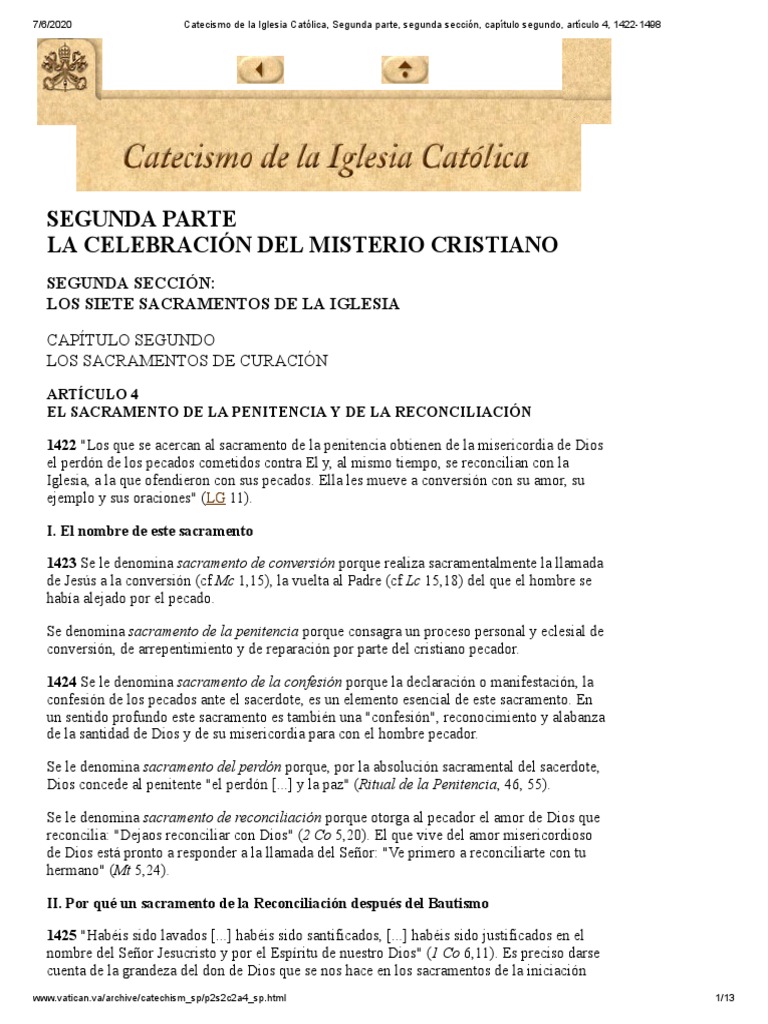 Catecismo de La Iglesia Católica, Segunda Parte, Segunda Sección ...