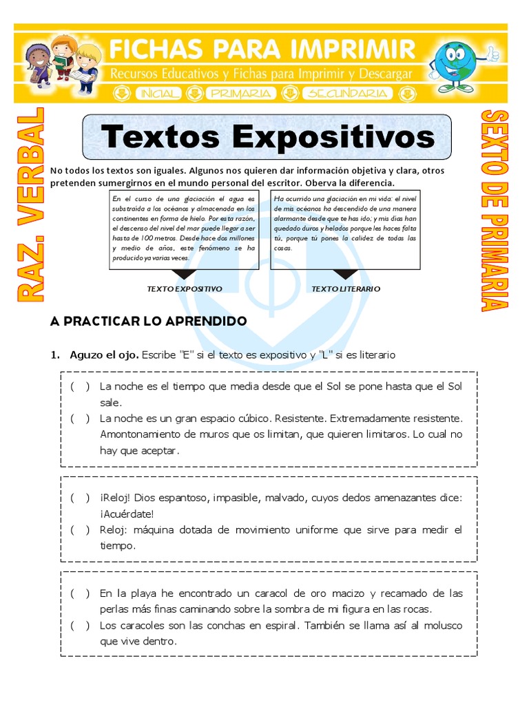 A Practicar Lo Aprendido 1 Aguzo El Ojo Escribe E Si El Texto Es