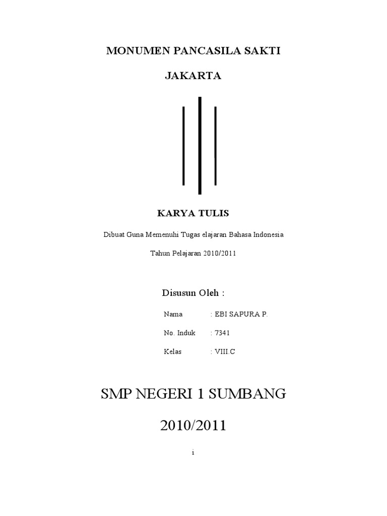 Karya Tulis Monumen Pancasila Sakti