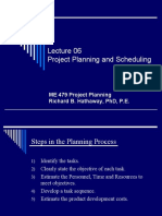 Project Planning and Scheduling: Me 479 Project Planning Richard B. Hathaway, PHD, P.E