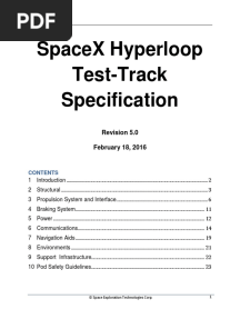 Spacex Hyperloop Test-Track Specification: Revision 5.0 February 18, 2016