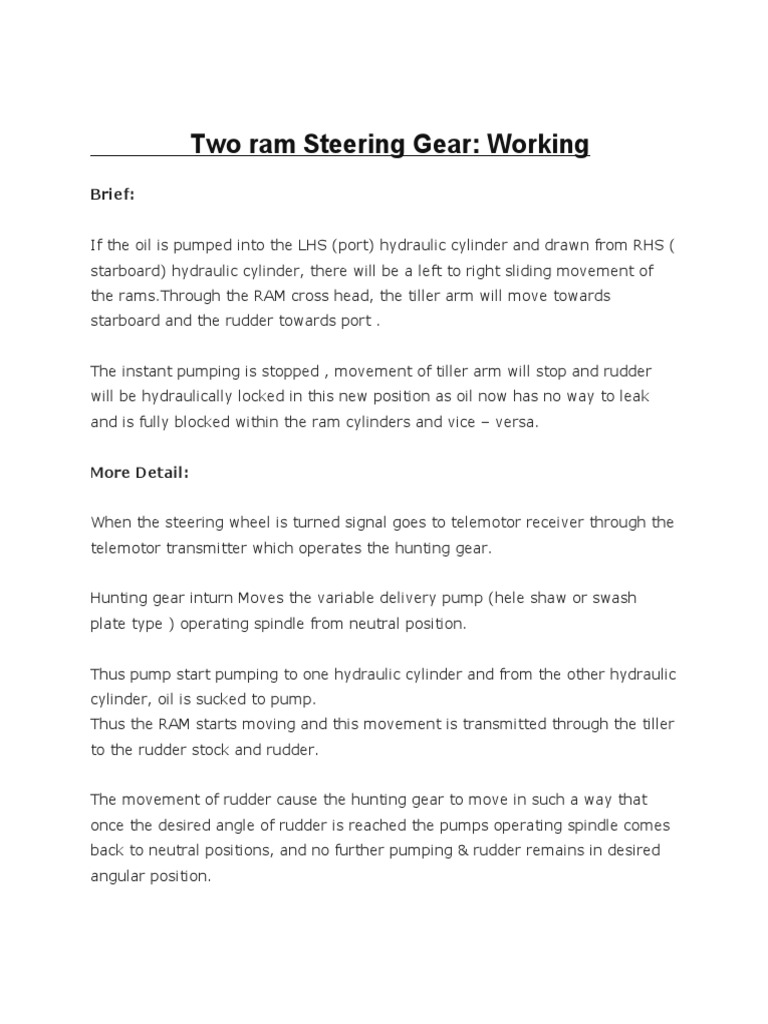 Two Ram Steering Gear PDF