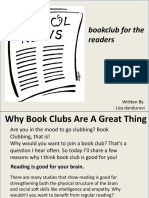 Bookclub For The Readers: Written By: Liza Dandurovi