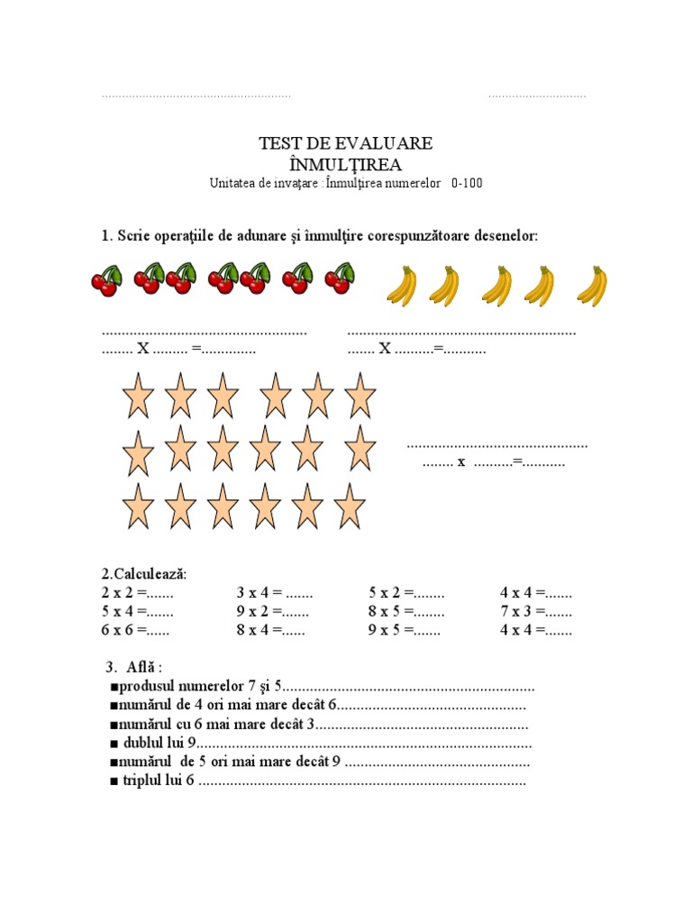 INMULTIREA Evaluare | PDF