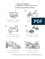 Hojas de Trabajo Situaciones de Sustraccion