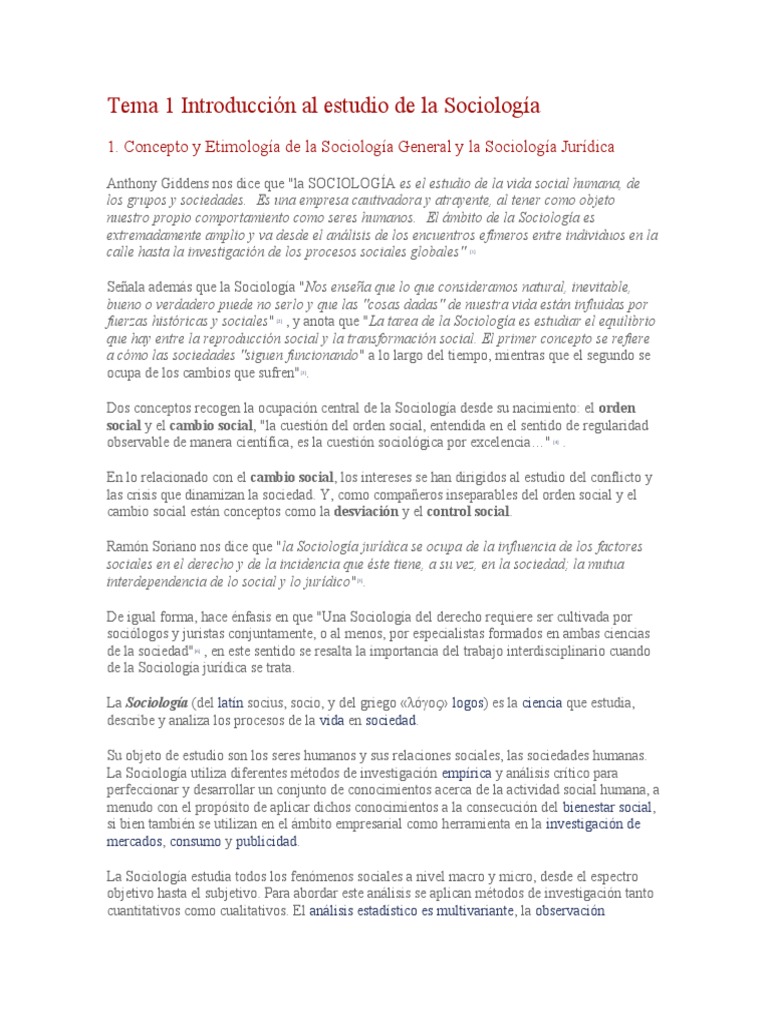 Introducción a la Sociología y su Estudio | PDF | Sociología | Sociedad