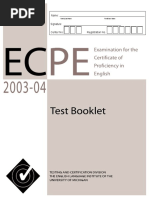 Michigan Final Test Booklet