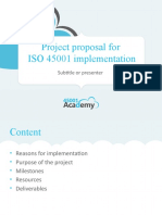 Project Proposal For ISO 45001 Implementation: Subtitle or Presenter