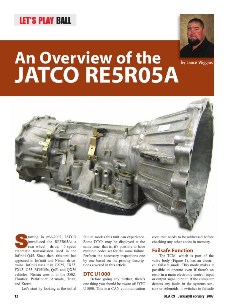 An Overview Of The Jatco Re5r05a Pdf Transmission Mechanics Throttle