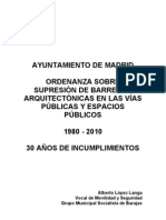 Ordenanza Sobre Supresión de Barreras Arquitectónicas en Las Vías Públicas y Espacios Públicos