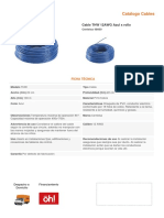 FICHA TECNICA Cable THW 12AWG Azul X Rollo