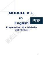 Module # 1 in English: Prepared By: Mrs. Michelle Daz Pascual