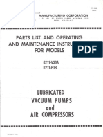 Lubricated Vacuum Pumps and Air Compressors: Parts List and Operating and Maintenance Instructions For Models