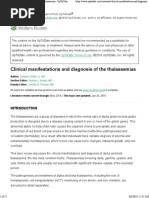 Clinical Manifestations and Diagnosis of The Thalassemias - UpToDate