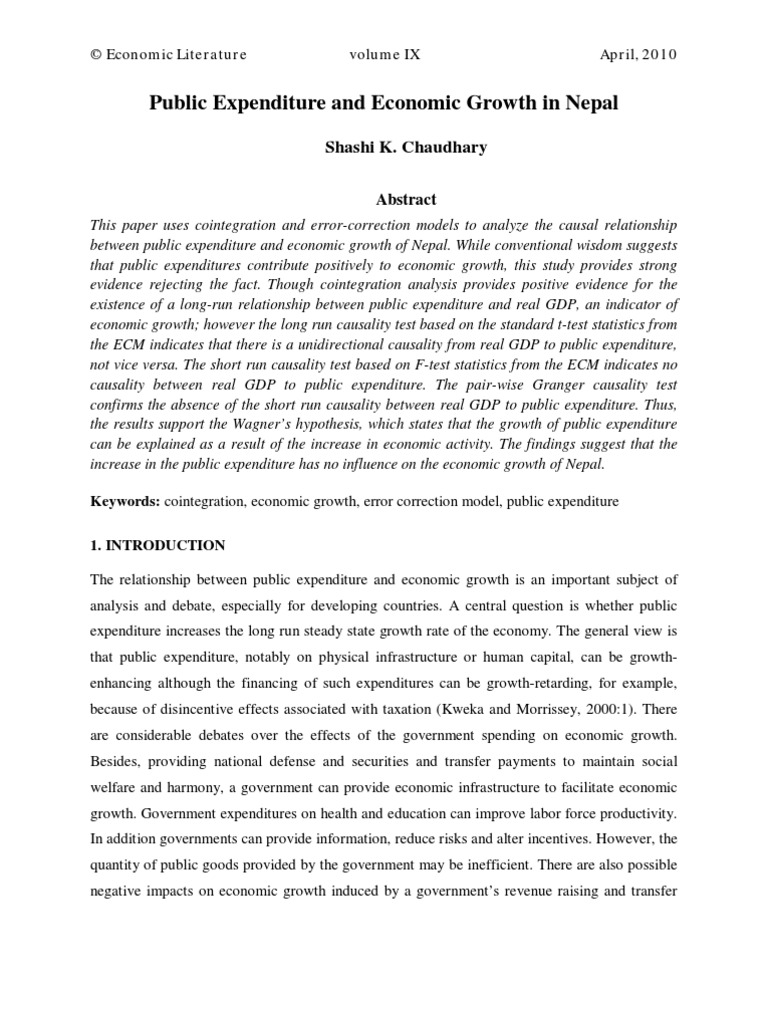 Public Expenditure and Economic Growth in Nepal | PDF | Errors And ...