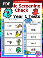 Flash Cards Phonic Screening Check - Year 1 Tests (Phonic Ebooks Learn To Read (Learning To Read Flash Cards For Children) )