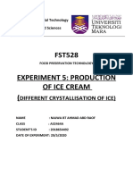 FST528 Food Preservation Experiment on Ice Cream Crystallization