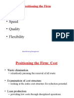 Cost - Speed - Quality - Flexibility: Positioning The Firm