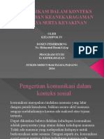 Komunikasi Dalam Konteks Sosial Dan Keanekaragaman Budaya Serta Keyakinan