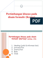 Pertimbangan Khusus Pada Disain Formulir (Kertas)