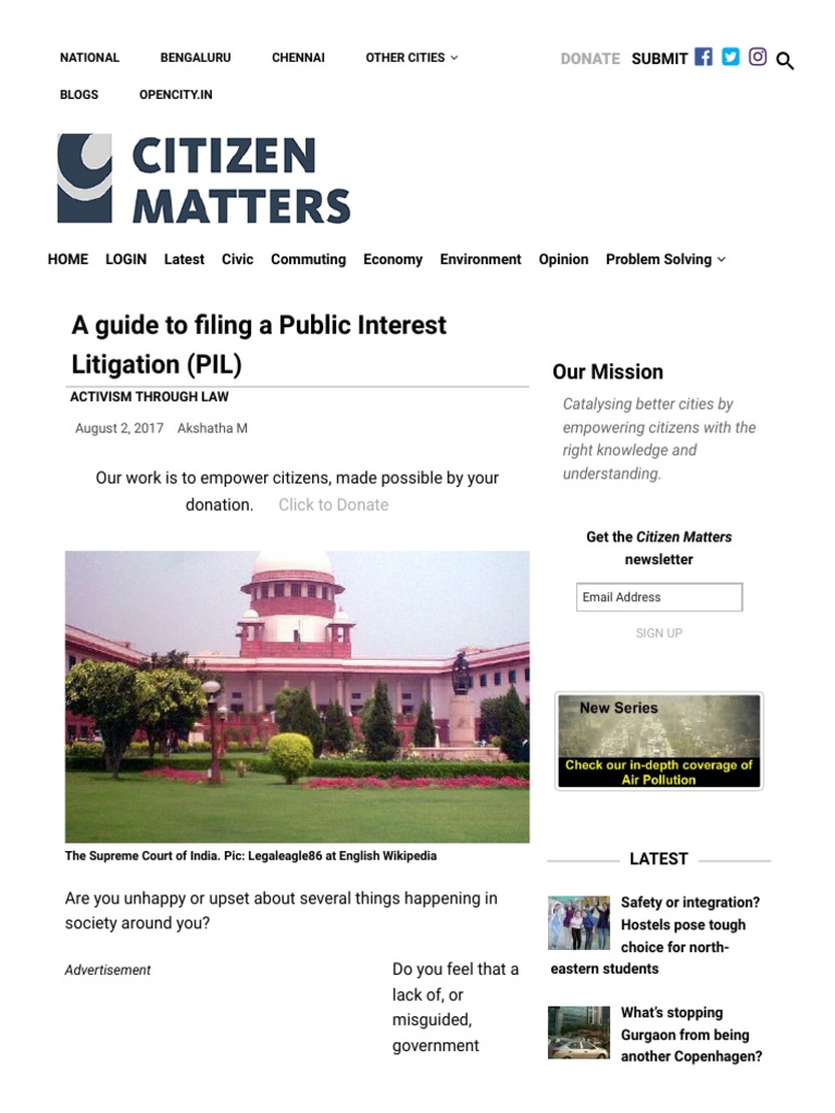 A Guide To Filing A Public Interest Litigation (PIL) - Citizen Matters ...