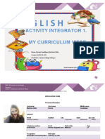 English: Activity Integrator 1. My Curriculum Vitae