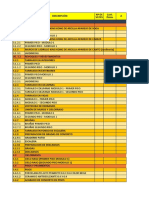 Listado de partidas y acabados arquitectónicos