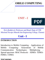 Cs8601 Mobile Computing: Unit - I