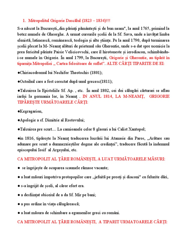 Mitr. Grigorie Dascalu | PDF