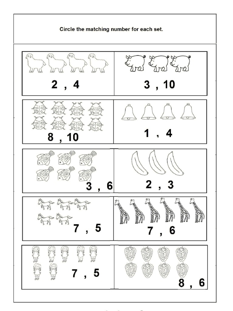 circle the matching number worksheet 1 pdf