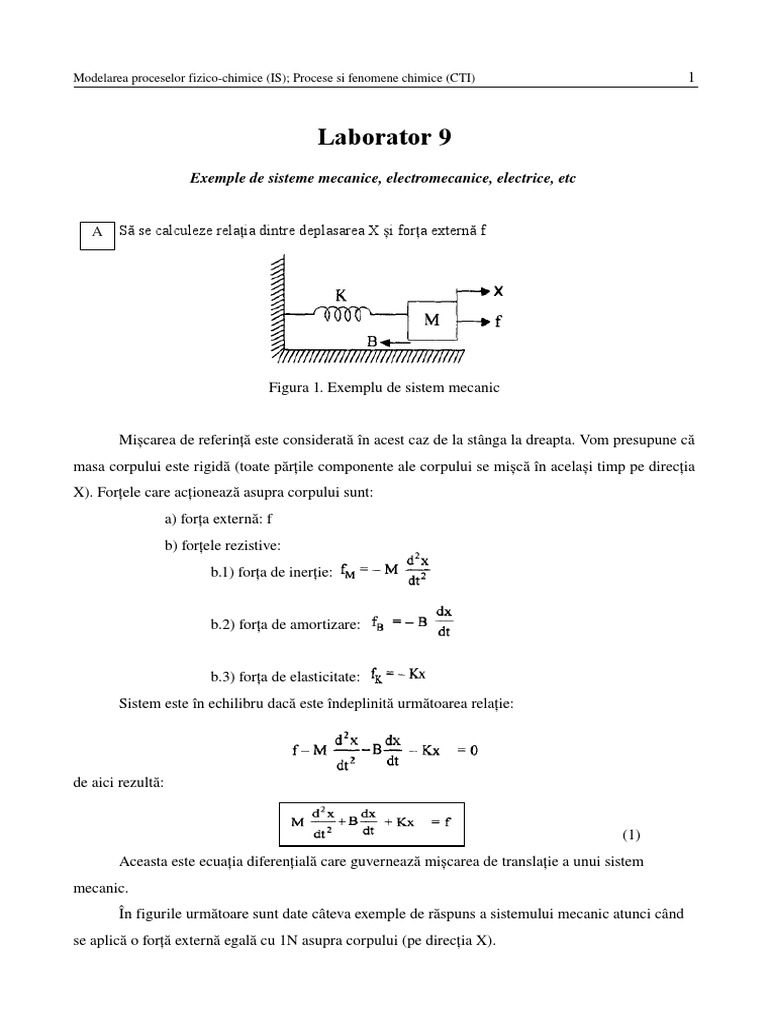 Exemple de Sisteme Mecanice, Electromecanice, Electrice, Etc  PDF