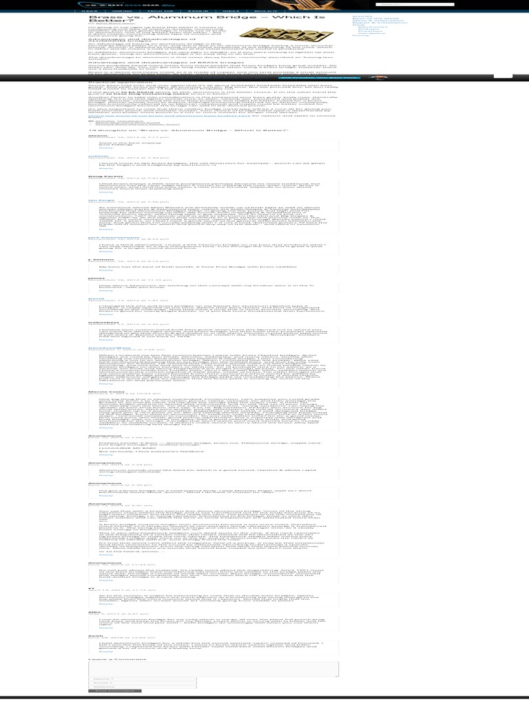 Brass vs. Aluminum Bridge Which Is Better Ebass PDF PDF Bass