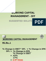 Working Capital Management - Diy: Suggested Solutions