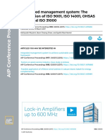 Integrated Management System: The Integration of ISO 9001, ISO 14001, OHSAS 18001 and ISO 31000