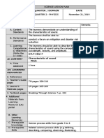 Science Lesson Plan on Characteristics of Sound