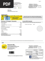 Payment Slip: Summary of Charges / Payments Current Bill Analysis