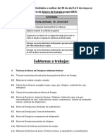 Indicaciones A Realizar Del 23 de Abril Al 4 de Mayo Ahorro de Energía