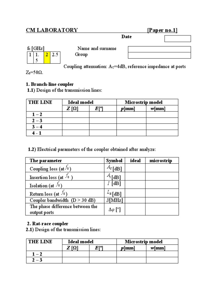 CM Laboratory (Paper No.1) | PDF