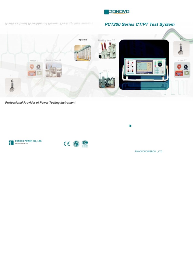 PCT200 Series CT/PT Test System Guide | PDF | Electric Power ...