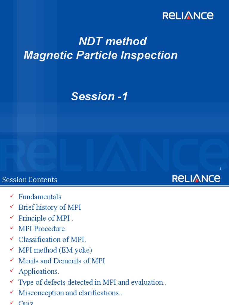 NDT Method Magnetic Particle Inspection | Download Free PDF | Magnetism ...