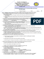 Department of Education: FOURTH QUARTER EXAMINATION IN T.L.E. 10 (Front Office Services) SY 2019-2020